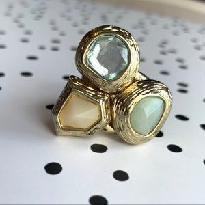 Ann Taylor 3 Stone Golden Costume Ring